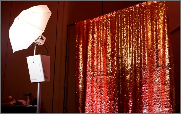 Woman posing for digital photo booth selfie
